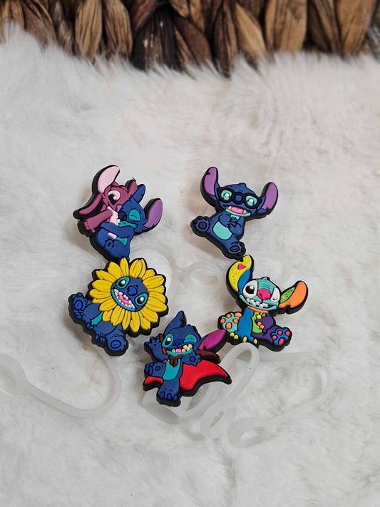 Blue Alien Straw Toppers - RTS